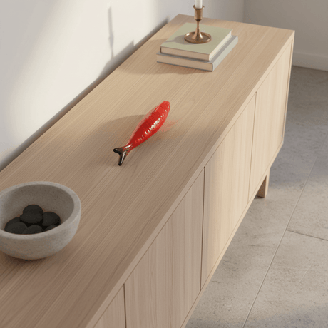 Sardine rouge en céramique portugaise Sardine en céramique de Caldas da Rainha - Rouge