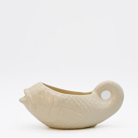 Saucière blanche en céramique en forme de poisson Saucière en céramique en forme de Poisson - Blanc