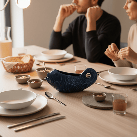 Saucière bleue en céramique en forme de poisson Saucière en céramique en forme de Poisson - Bleu