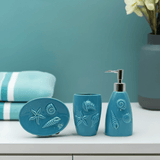 Set de salle de bains Turquoise I Distributeur + Gobelet + Porte savon Set de salle de bain en céramique - Turquoise
