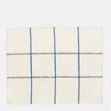 Set de table en coton recyclé blanc à rayures bleues – Fabriqué au Portugal Set de table en coton recyclé - Blanc cassé & bleu