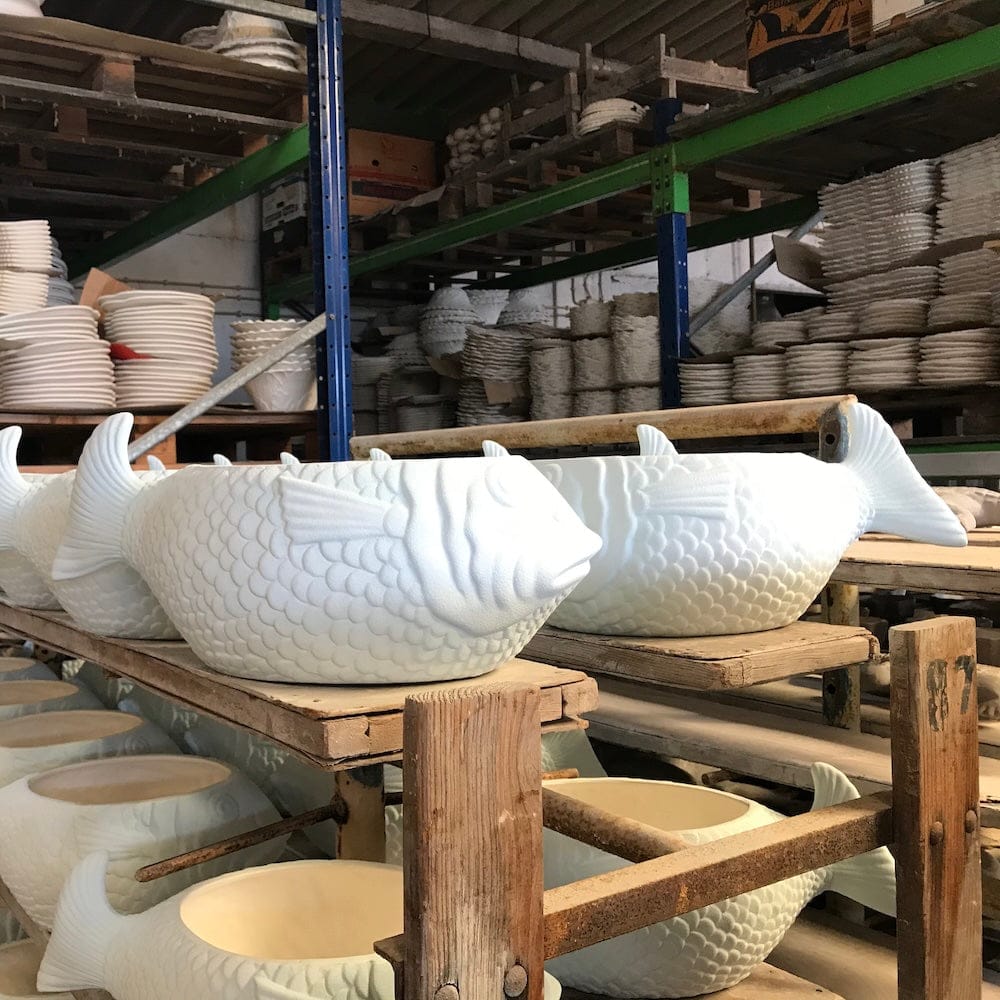 Soupière bleue en forme de poisson I Vaisselle du Portugal Soupière en céramique en forme de Poisson - Bleu cobalt