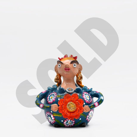 Statue de femme portugaise en terre cuite 25cm Boneca Barriguda 25cm - Prazeres Côta