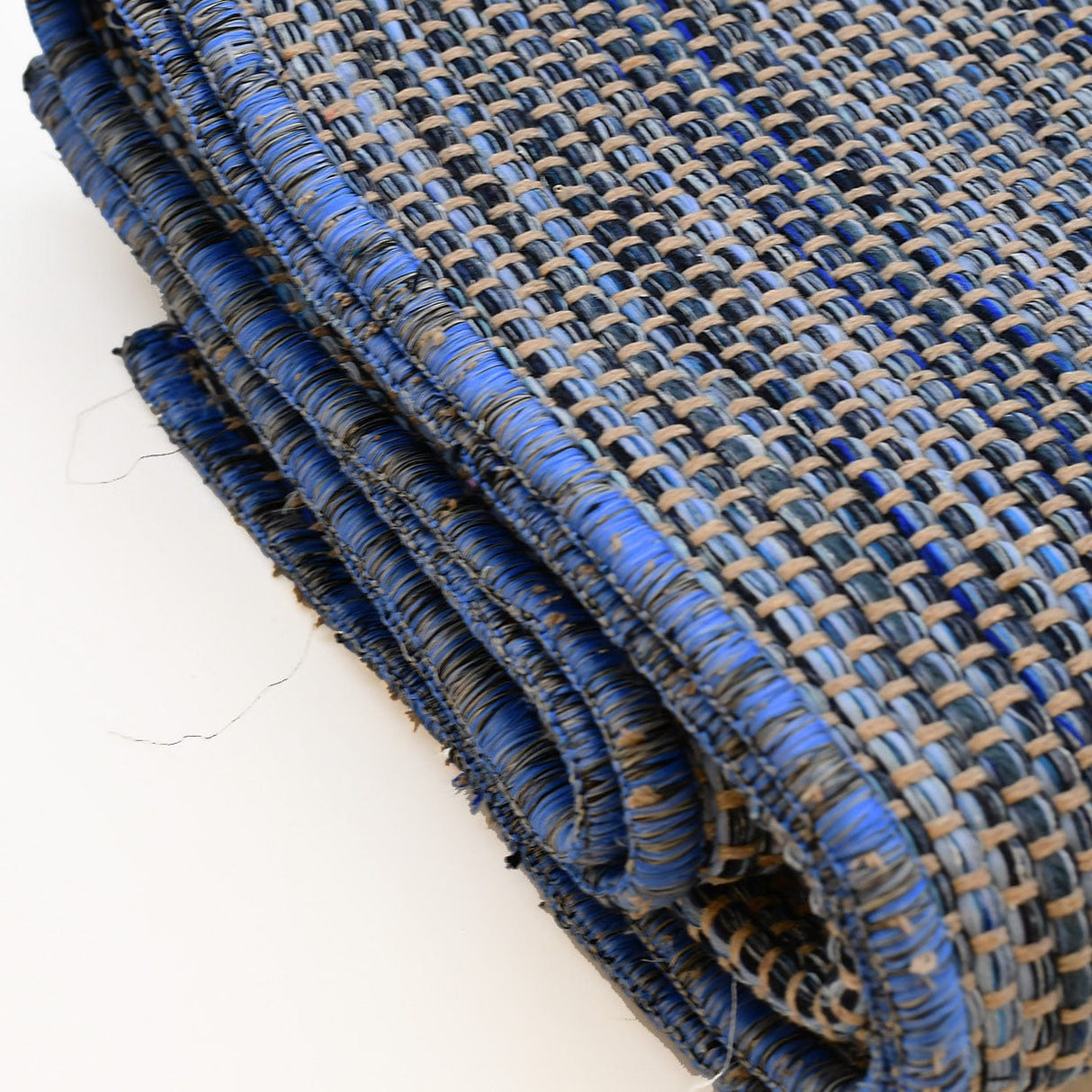 Tapis bleu en fibres mélangées I Fabrication artisanale portugaise Tapis en fibres mélangées - Bleu