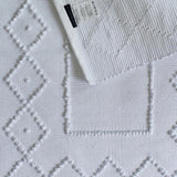 Tapis de salle de bains portugais en coton Blanc cassé Tapis de salle de bain 100x50 - 6 motifs Blanc - Motif 3