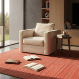 Tapis rouge en fibres mélangées I Fabrication artisanale portugaise Tapis en fibres mélangées - Rouge