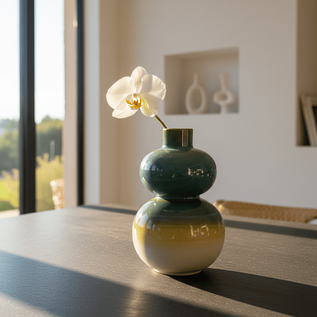 Vase décoratif en grès recyclé I Mots du Portugal Vase en grès "Harmonia"