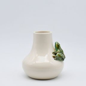 Vase en céramique traditionnel du Portugal avec des grenouilles Vase en céramique "Rãs" - Blanc Crème