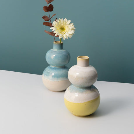 Vase inspiré des mots portugais I Céramique brillante Vase en grès "Sintonia"