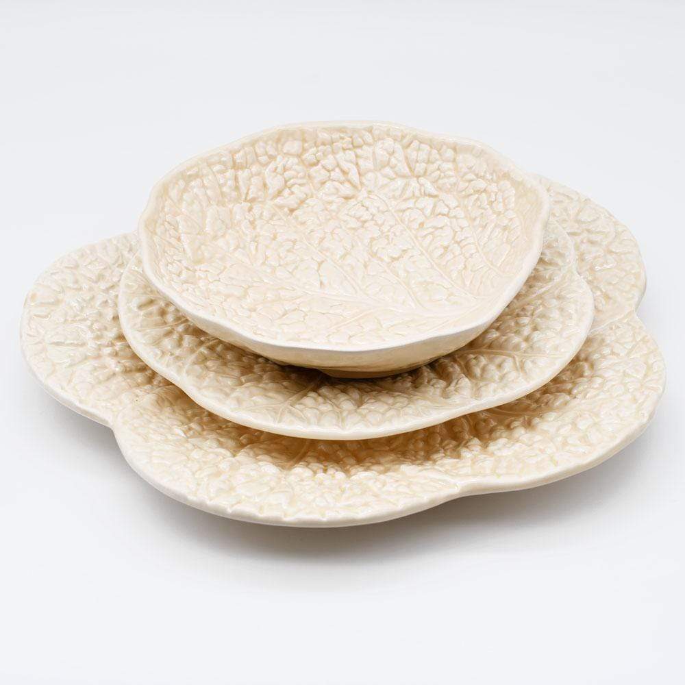 Assiette en céramique en forme de chou 22cm - Blanc cassé