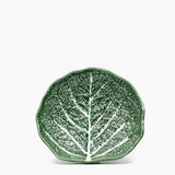 Assiette creuse en forme de feuille de chou I Vaisselle portugaise Assiette creuse en céramique "Couve" 20 cm - Verte