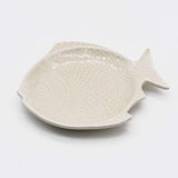 Assiette en forme de poisson 16cm blanche I Vaisselle artisanale du Portugal Assiette en forme de Poisson 16 cm - Blanche