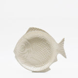 Assiette en forme de poisson I Vaisselle artisanale du Portugal Assiette creuse en forme de Poisson 25 cm - Blanche