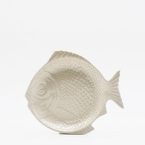 Assiette en forme de poisson I Vaisselle artisanale du Portugal Assiette creuse en forme de Poisson 25 cm - Blanche