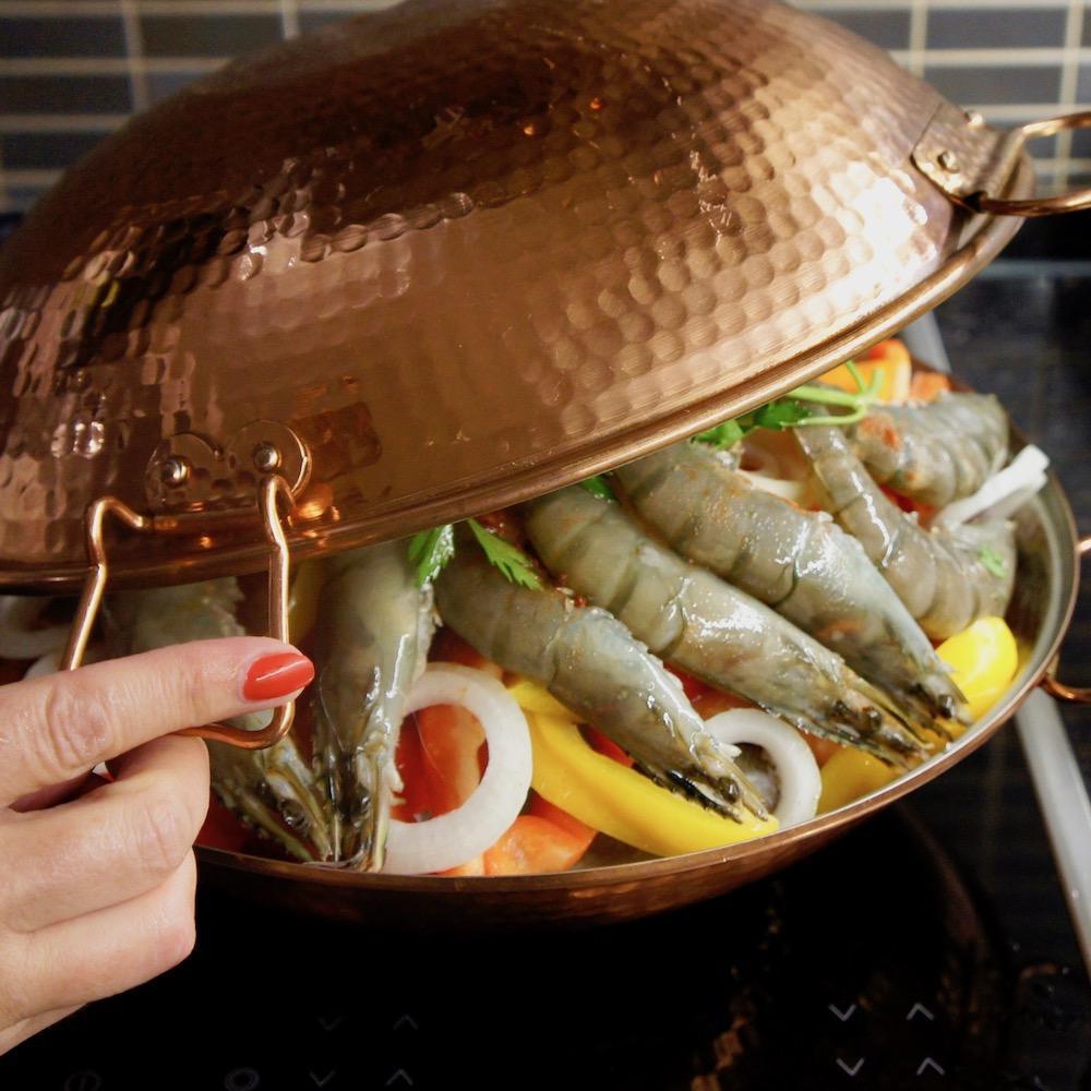 Cataplana en cuivre 2 à 3 couverts - 24cm