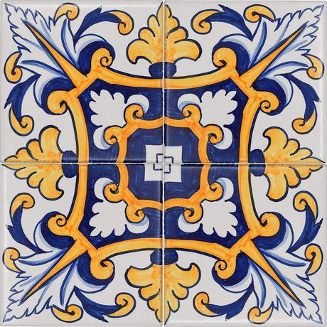 Azulejo Padrao I Azulejo portugais artisanal 14 cm Azulejo Padrão 14x14cm