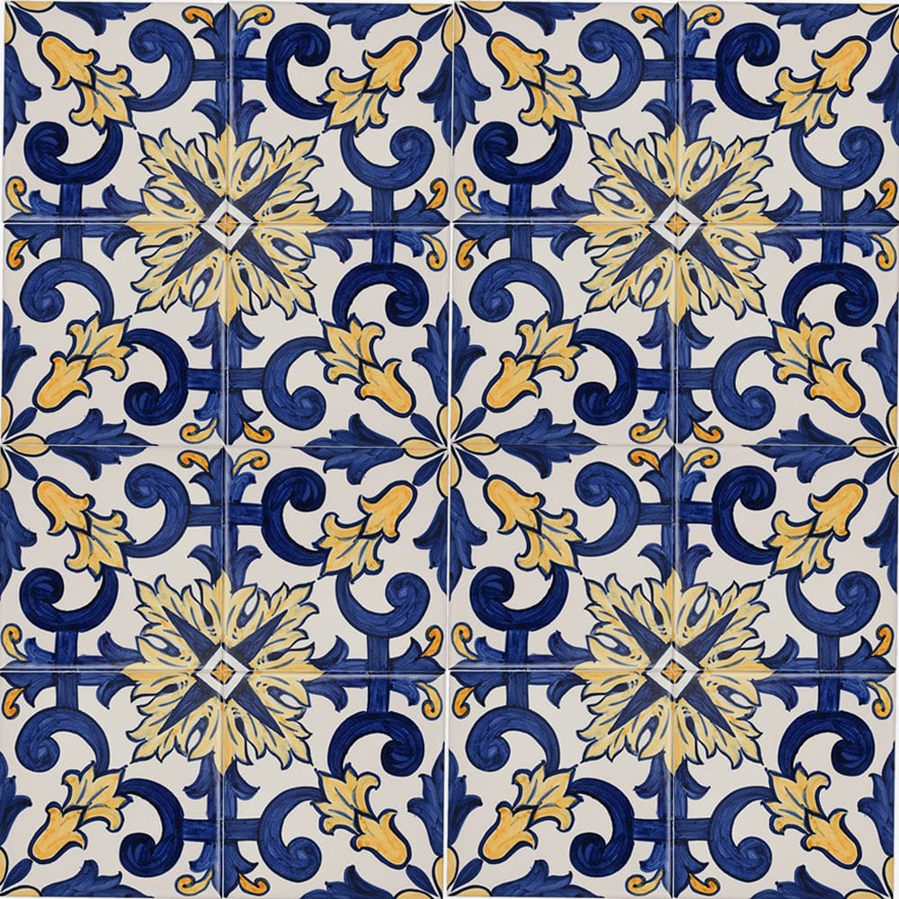 Azulejo Padrao I Azulejo portugais artisanal 14 cm Azulejo Padrão 14x14cm