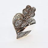 Bague en filigrane d'argent doré I Vente en ligne France Bague en filigrane "Coração de Viana" Argent