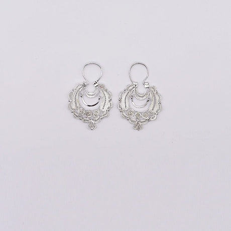 Boucles d'oreille en filigrane d'argent doré I Vente de bijoux argent Boucles d'oreille en argent - 4cm