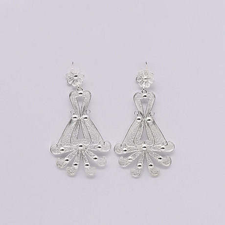 Boucles d'oreille en filigrane d'argent doré I Vente de bijoux argent Boucles d'oreille en filigrane d'argent - 6.5cm