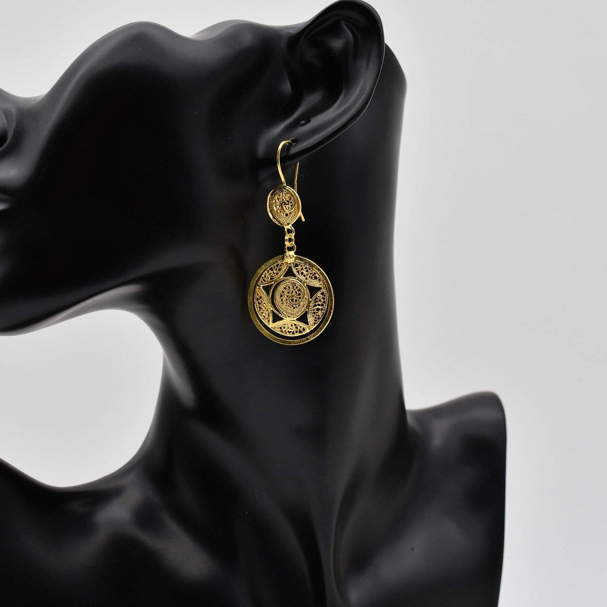 Boucles d'oreille en argent doré