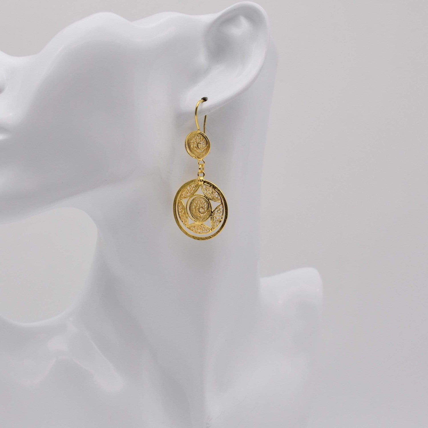 Boucles d'oreille en argent doré