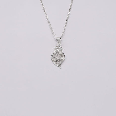 Boucles d'oreille en filigrane d'argent doré I Vente de bijoux argent #Coração de Viana I Pendentif en argent - 3cm