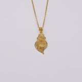 Boucles d'oreille en filigrane d'argent doré I Vente de bijoux argent #Coração de Viana I Pendentif en argent doré - 3.5cm