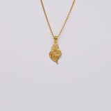 Boucles d'oreille en filigrane d'argent doré I Vente de bijoux argent #Coração de Viana I Pendentif en argent doré - 3cm