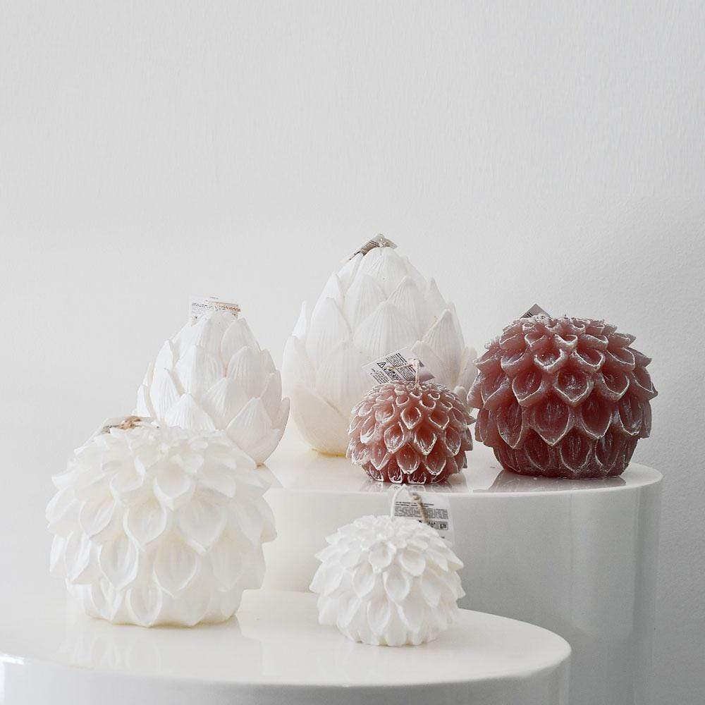 Bougie décorative en forme d'artichaut Bougie décorative "Alcachofras" Rose - 19cm