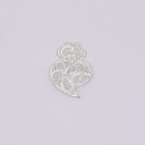 Broche Coeur de Viana en argent 11 cm I Vente bijoux argent Coração de Viana I Broche en argent - 6cm