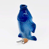 Carafe à huile en céramique en forme de Poisson - Bleue