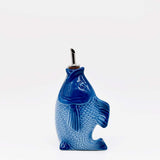 Carafe à huile en céramique en forme de Poisson - Bleue