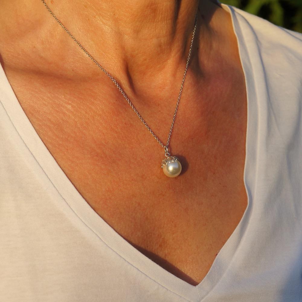 Collier de perle et filigrane d'argent