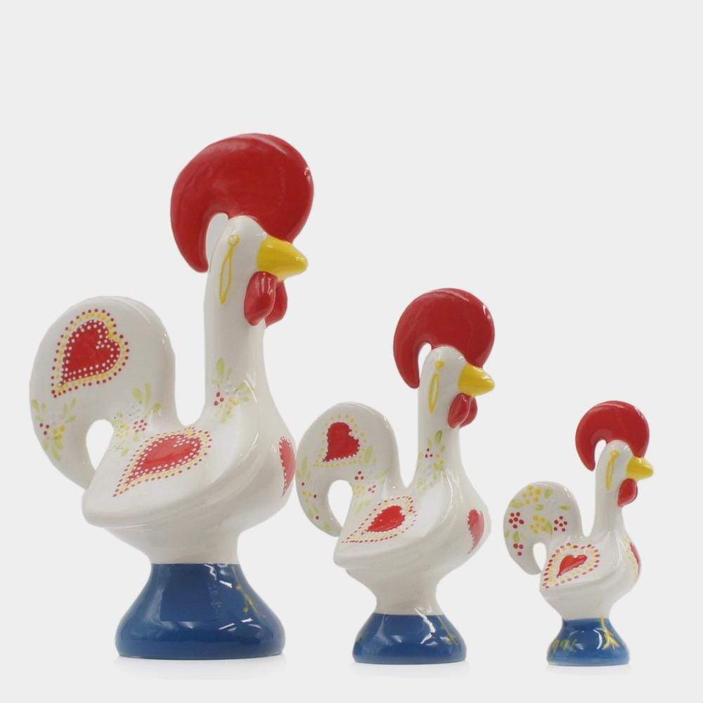 Coq de Barcelos traditionnel en céramique - Blanc