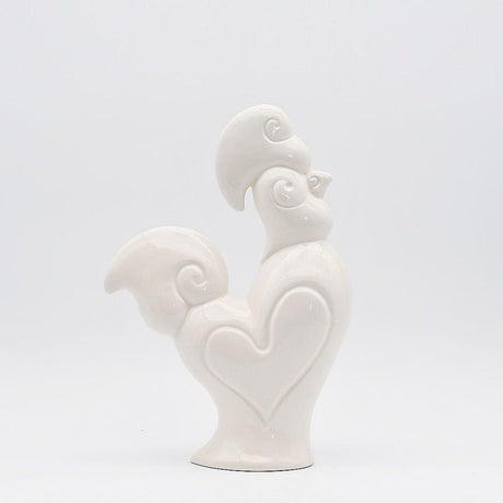 Coq en céramique blanche I Produit artisanal du Portugal Coq en céramique - Blanc