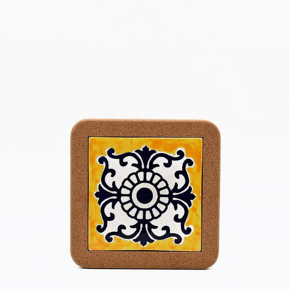 Dessous de plat en liège et céramique "Azulejo"