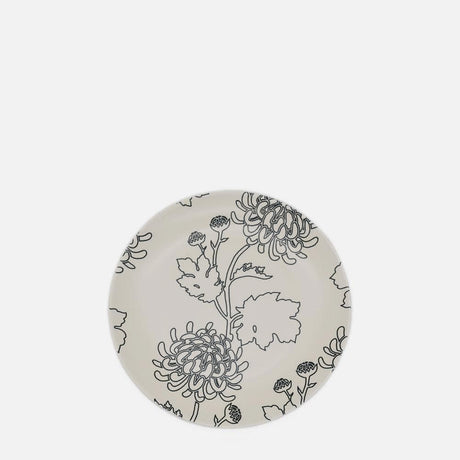 Ensemble de 4 assiettes en grès au motifs floraux Assiette en grès "Flores" - 21cm