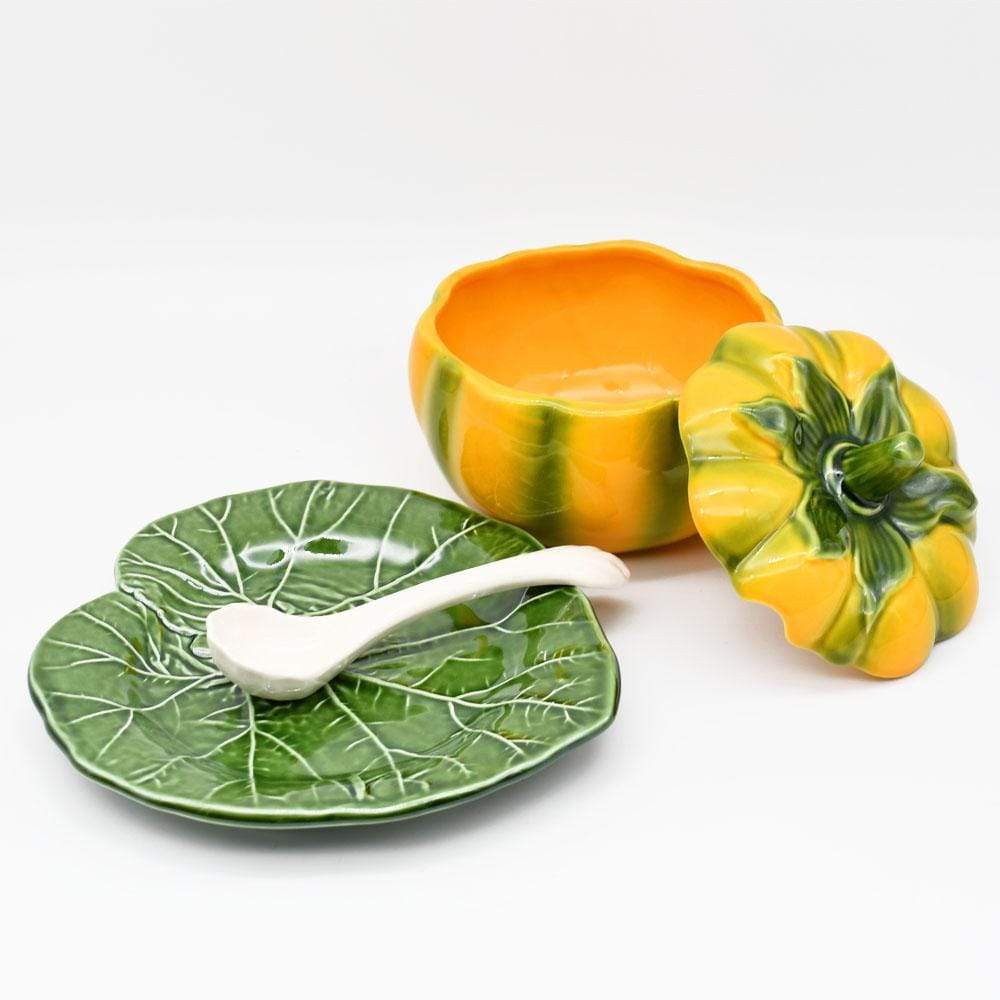 Pot en céramique en forme de citrouille - 15cm