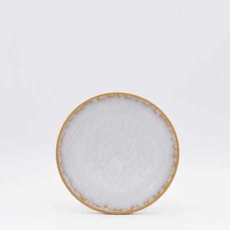 Grande assiette en grès de la collection portugaise Corals Assiette en grès "Amazonia" Blanche - 21cm