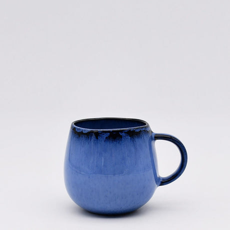 Grande assiette en grès de la collection portugaise Corals Mug en grès "Amazonia" Bleu