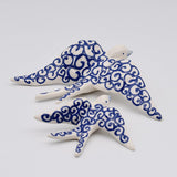 Hirondelle bleue stylisée en céramique I Artisanat portugais Hirondelle en céramique
