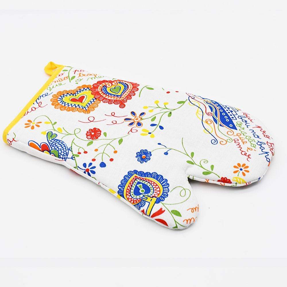 Manique en tissu au motifs portugais Azulejos Manique "Namorados" Jaune