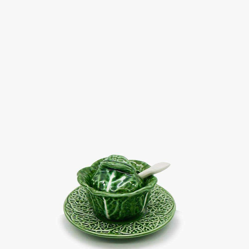 Moutardier en céramique en forme de chou