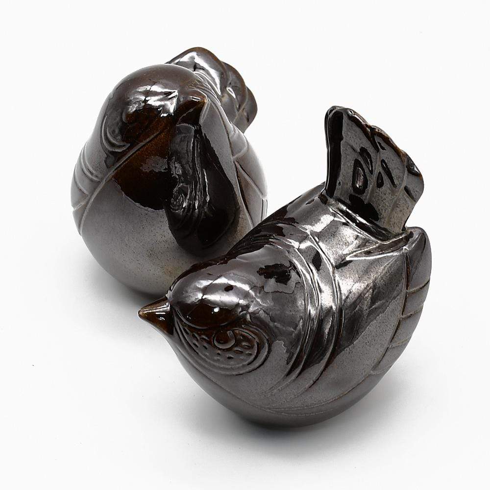 Paire d'oiseaux en céramique I Céramique portugaise Paire d'oiseaux en céramique - 13 couleurs Bronze