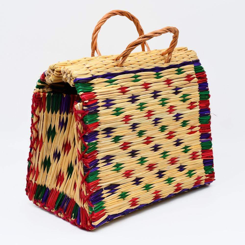 Panier en osier (jonc) 30cm - Multicolore