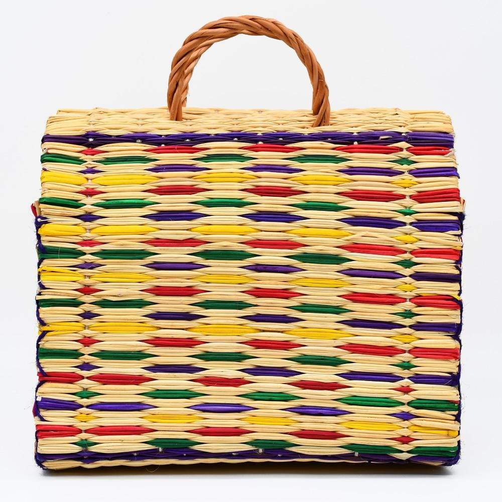 Panier en osier (jonc) 30cm - Multicolore