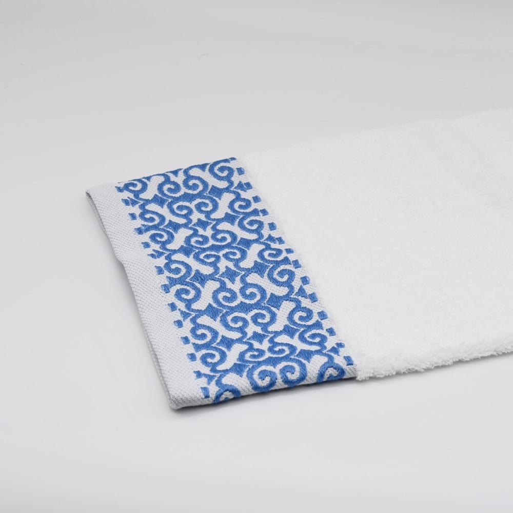 Parure de bain 3 pièces - Blanc et bleu