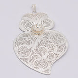 Pendentif Coeur de Viana en argent doré 11 cm I Vente bijoux argent Coração de Viana I Pendentif en argent - 11 cm