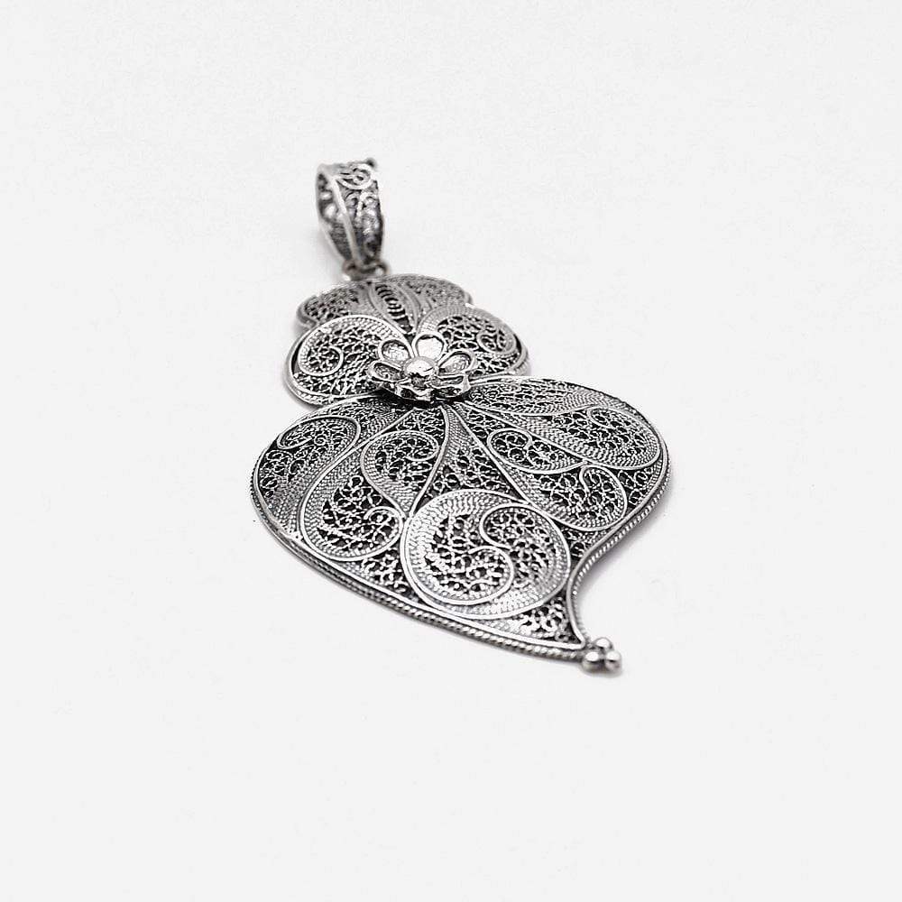 Coração de Viana I Pendentif en argent - 6cm